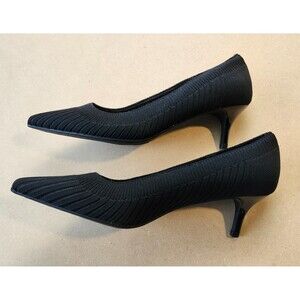 Dream Pairs 2" kitten Heel size 7 Black Mesh Stretch Comfort Commute Ease LNC